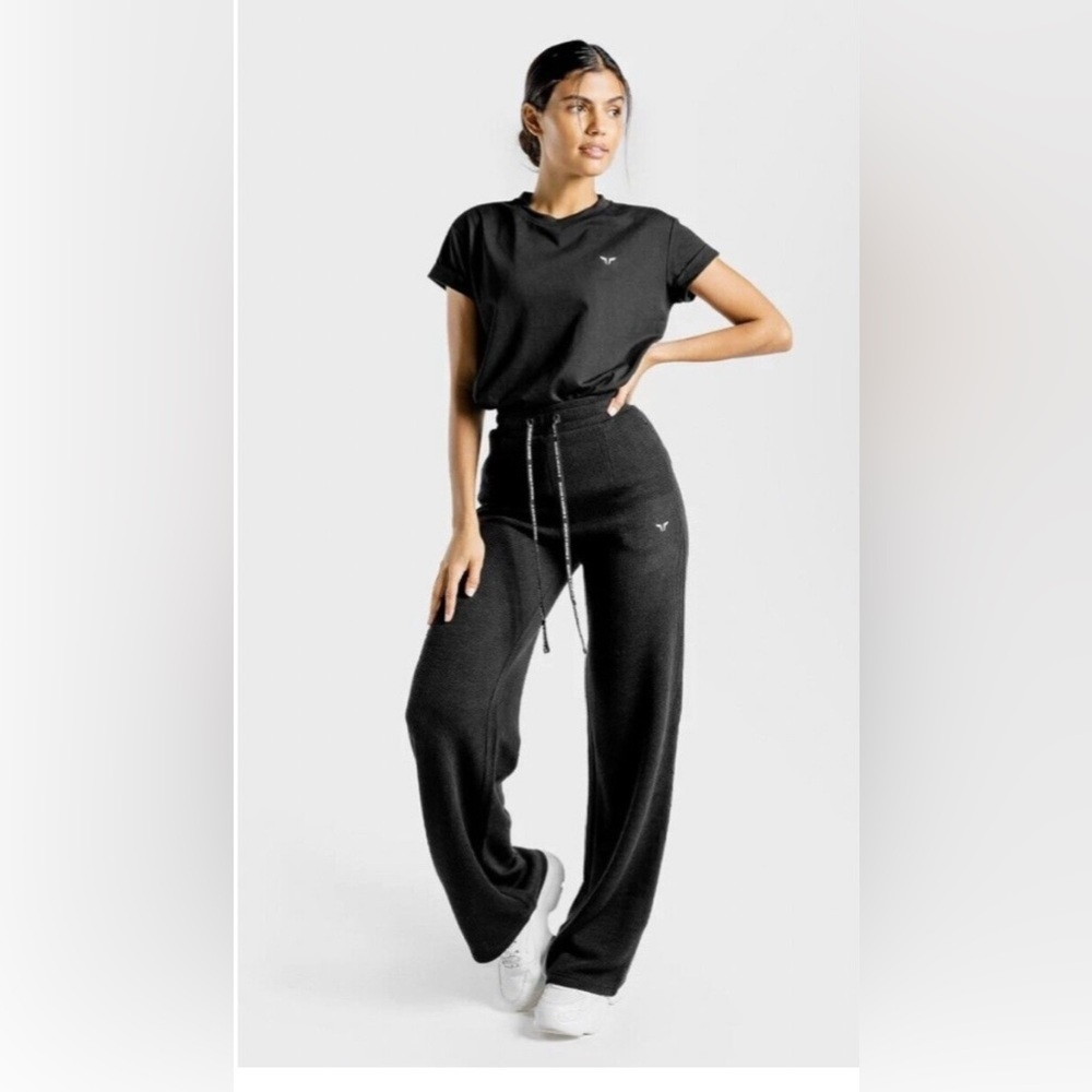 Squat Wolf Luxe Wide Leg Pants Onyx Sz S Lead the Pack Cozy Loungewear Pockets